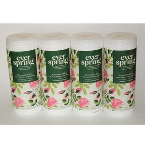 4 (Four) Everspring Seasonal Collection Rosewater & Mint Wipes - 35ct each